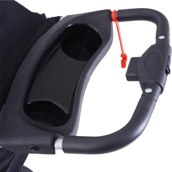 Carrinho para Animais de Estimação Dobrável para Cães com Capô Ajustável Cesta de Armazenamento e Rodas com Freio Tecido Oxford Estrutura de Aço 74x46x94cm Preto