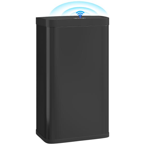 Balde do Lixo de Cozinha Automático 45 L com Sensor Infravermelho Fecho Suave 38x25,5x67,5 cm Preto