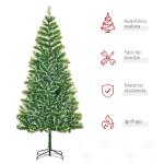 Árvore de Natal Artificial 210cm com 968 Ramos e Suporte de Metal Decoração Interior Sala de Estar Festas Ø100x210cm Verde