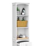 Armário de coluna multiuso branco para banheiro com prateleiras 34x24x170cm 3 prateleiras 1 porta e 1 gaveta