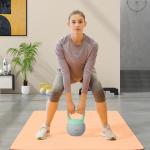 Kettlebell de 10 kg Pesa Russa Preenchida de Areia Metálica e Alça Antiderrapante para Treino em Casa Ginásio Ø21x30 cm Cinzento