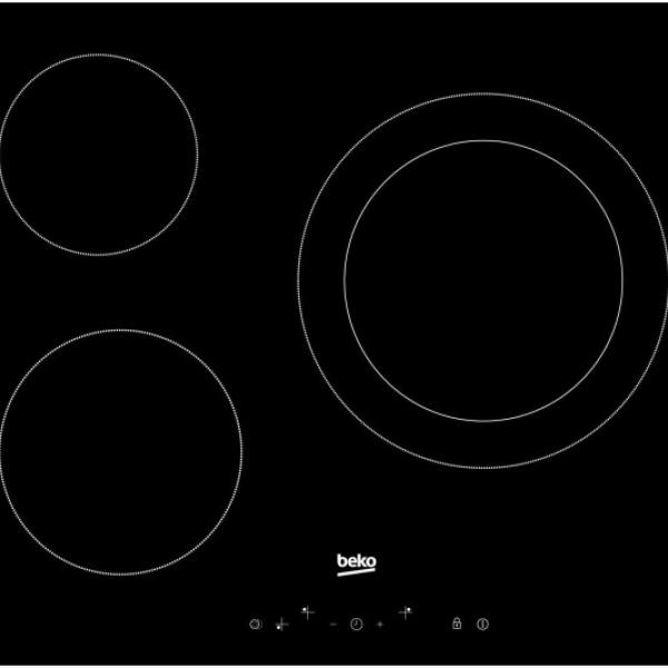 Placa Vitrocerâmica 3 Bocas (Preto) - BEKO