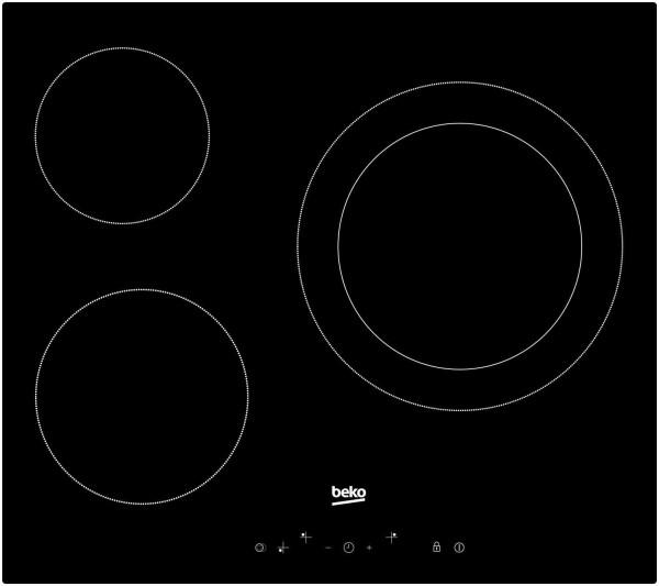 Placa Vitrocerâmica 3 Bocas (Preto) - BEKO