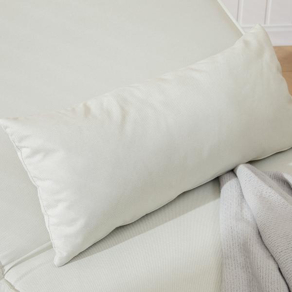 Poltrona 3 em 1 Sofá Cama Individual Dobrável com Encosto Ajustável em 6 Posições e Almofada 94x78x80 cm Bege