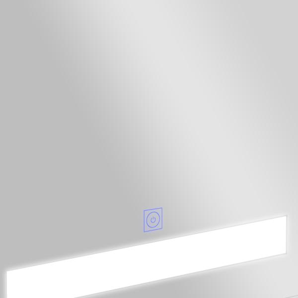 Armário Casa de Banho com Espelho e Luz LED 2 Prateleiras de Armazenamento e Interruptor Tátil 50x15x60cm Branco