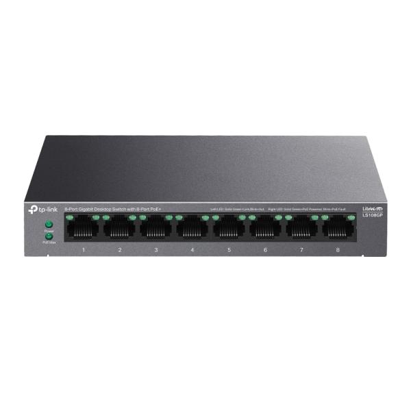 Switch Tp - Link LS108GP 8 Portas LiteWave Gigabit Desktop PoE+ (Recondicionado)
