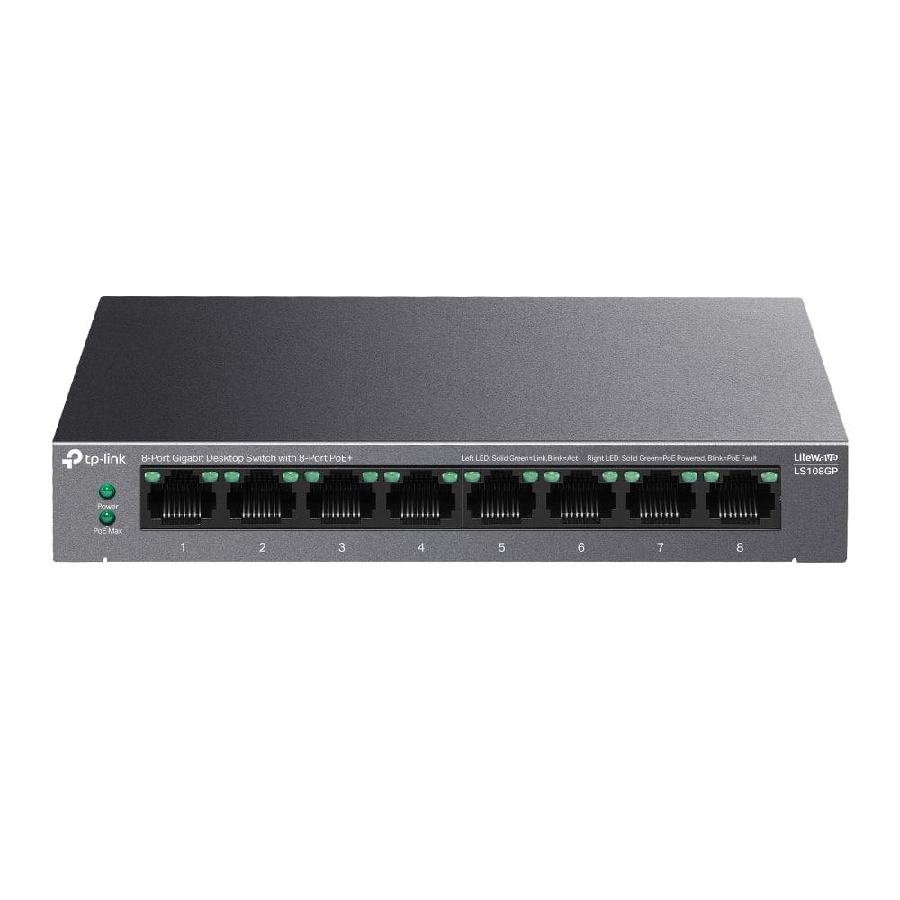 Switch Tp - Link LS108GP 8 Portas LiteWave Gigabit Desktop PoE+ (Recondicionado)