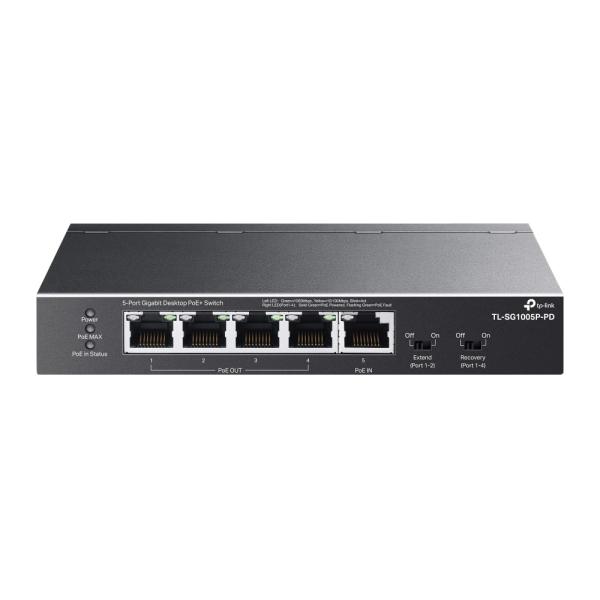 Switch TP - Link 5 Portas Gigabit PoE+ 1 Porta PoE++ 4 Portas PoE+ Out