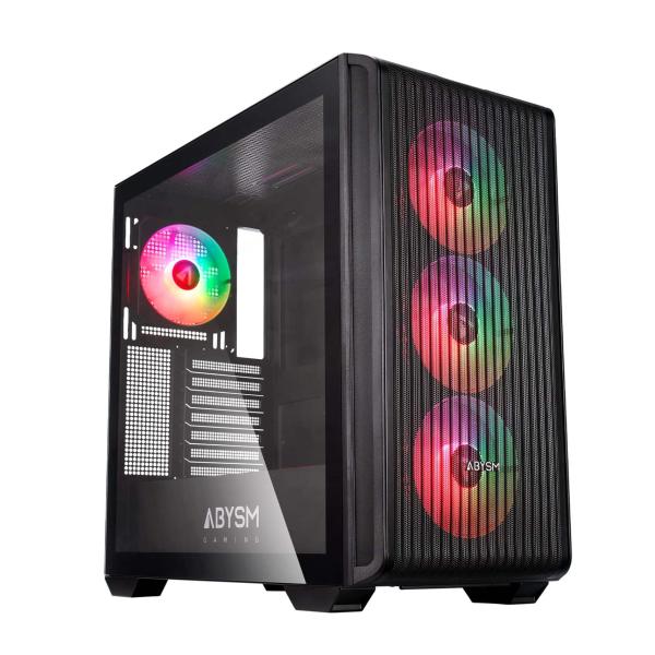 Caixa Gaming Abysm DANUBE KAMP BX300 Vidro Temperado 1x Usb 3.1 e 2x Usb 3.0 Preta — Recondicionada