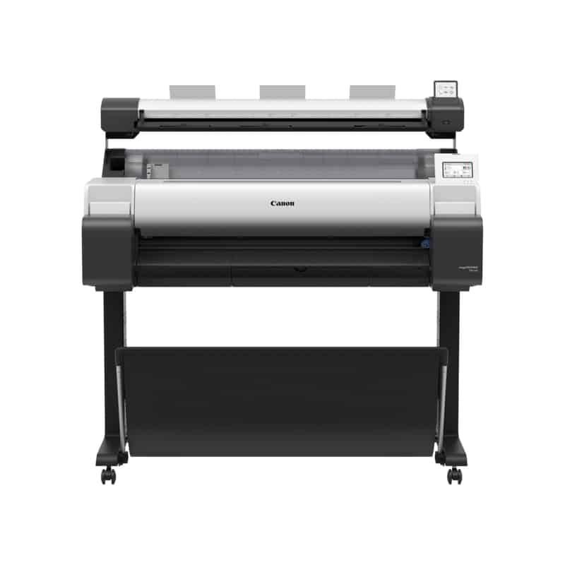 Plotter Canon TM - 340 de 36" (A0), 2400x1200ppp, velocidade 21 seg/A1 em CAD, alimentação de rolo, tinteiros de 55ml, com pedestal incluído — Recondicionado