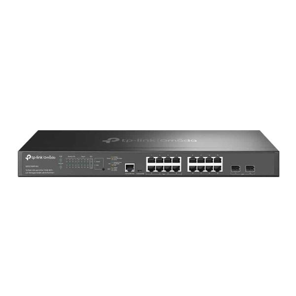 Switch Tp - Link Omada 16 Portas 2.5G e 2 Portas 10GE SFP+ L2+ Managed Switch com 8 - Port PoE+ — Recondicionado