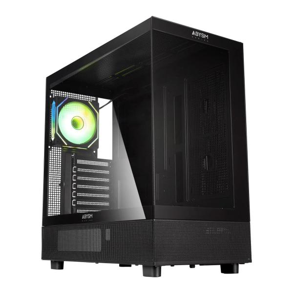 Caixa Gaming Abysm DANUBE SAVA H400 Vidro Temperado Preta — Recondicionada