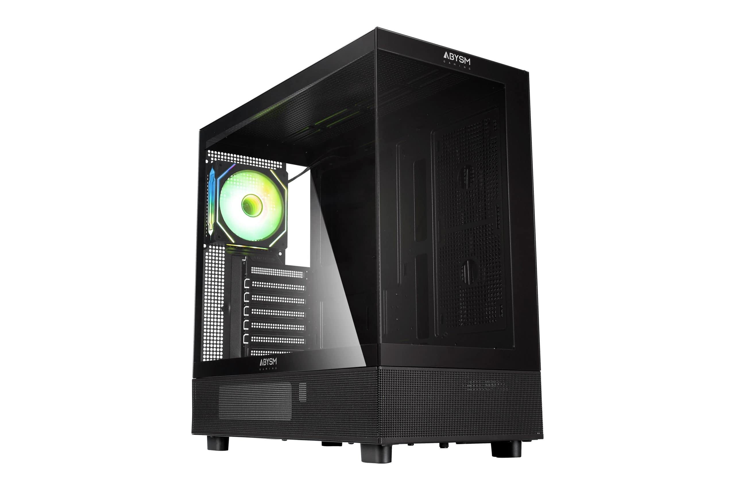 Caixa Gaming Abysm DANUBE SAVA H400 Vidro Temperado Preta — Recondicionada