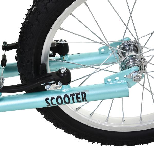 Trotinete com Guiador Ajustável 2 Pneus de Borracha Insufláveis com Travagem Dupla e Rodas 16" 139x58x90 - 96 cm Azul