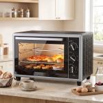 Mini Forno Elétrico de Bancada 46 L com Convecção Espeto Giratório e Temporizador 1800 W