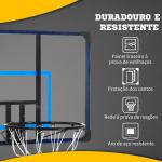 Tabela de Basquetbol de Parede Cesta de Basquetebol para Exterior 113x61x73 cm Azul e Preto