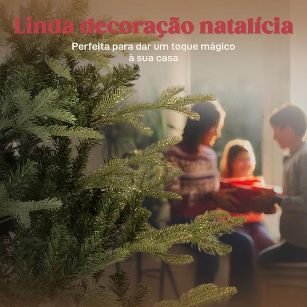 Árvore de Natal Artificial 150 cm com 492 Ramos Densos e Suporte Metálico Dobrável para Interior Verde
