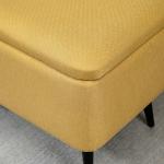 Banco de Armazenamento Estofado em Linho com Tampa Abatível e Pés de Aço Carga Máxima 150kg 101x38,5x44,5 cm Amarelo