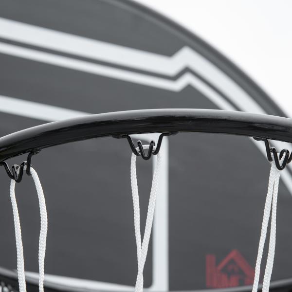 Tabela de Basquetebol para Exterior Altura Ajustável 160 - 210 cm com Rodas e Base Preenchível 76x48x254 cm Preto