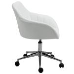 Cadeira de Escritório Operativa Giratória com Altura Ajustável Encosto e Apoio para os Braços 60x59x79 - 89cm Branco
