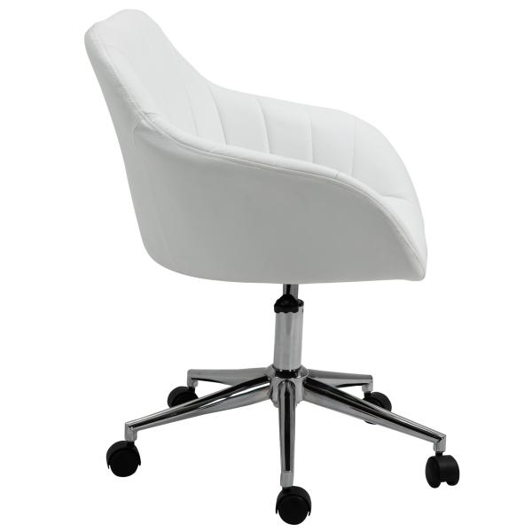 Cadeira de Escritório Operativa Giratória com Altura Ajustável Encosto e Apoio para os Braços 60x59x79 - 89cm Branco