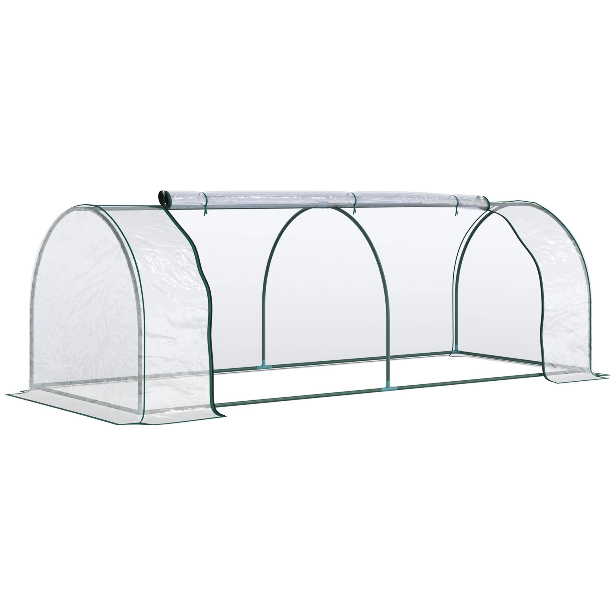 Estufa transparente para jardim ou terraço para cultivo de plantas e flores com porta zip 250x100x80cm PVC