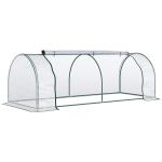 Estufa transparente para jardim ou terraço para cultivo de plantas e flores com porta zip 250x100x80cm PVC