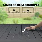 Mesa de Jantar Exterior Extensível 80 - 160 cm - Mesa de Jardim Retangular para 4 - 6 Pessoas, Terraço, Preto