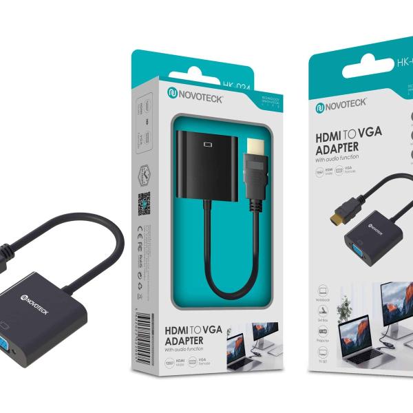 Adaptador HDMI para VGA NOVOTECK HK-024  - Conectividade Universal