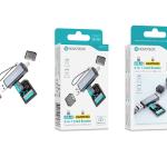 Leitor de Cartões 2 em 1 HK - 100 – USB - A + Lightning, Compatível com SD e TF (MicroSD)