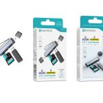 Leitor de Cartões 3 em 1 HK - 103 – Type - C + Lightning, Compatível com SD, TF (MicroSD) e USB