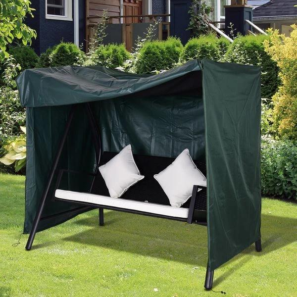 Capa para Móveis de Jardim Capa Protetora para Baloiços de Exterior com Zíper 177x114x152cm Verde