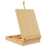 Cavalete de Mesa Ajustável em Madeira de Faia com 5 Compartimentos Prancha de Desenho e Esboços Dobrável 27x41,5x42,5 - 74,5 cm Madeira