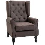 Poltrona de Sala de Estar Poltrona Moderna para Dormitório com Pés de Madeira Poltrona Individual 74x86x102 cm Marrom