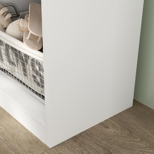 Estante para Livros Infantil de 3 Niveis Estante de Livros para Escola Infantil Dormitório 40x30x139,5 cm Branco e Madeira