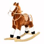 Cavalo Baloiço de Pelúcia para Crianças entre 3 - 6 Anos com Sons de Relincho 74x28x65 cm Marrom