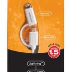 Cabo USB 2 - EM - 1 p/ Lightning e Micro - USB (1,5 mts) - HAHNEL
