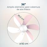 Ventoinha de Teto EnergySilence Aero 3600 Vision (Rosa) - CECOTEC