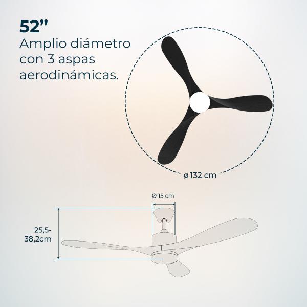 Ventoinha de Teto EnergySilence Aero 5290 Stone Pro (Preto) - CECOTEC