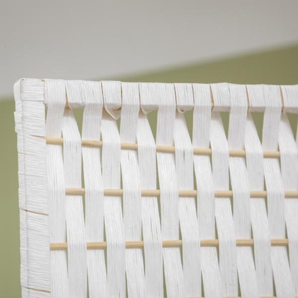 Biombo de 4 Painéis Dobrável Separador de Ambientes Divisor de Ambientes com Prateleiras 181x180cm Branco