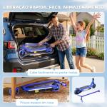 Trotinete Elétrica para Crianças Máx. 10 km/h Motor 80 W Autonomia Máxima 8 km Trotinete com Luzes LED Travão Traseiro 76x46x93 cm Azul