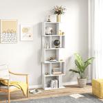 Estante de 5 Níveis em Forma de S com 10 Prateleiras para Quarto Escritório Sala 60x24x184,5 cm Branco