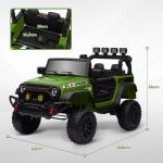 Carro Elétrico para Crianças com Bateria de 12V Controlo Remoto Faróis LED Buzina e Música 100x63x65 cm Verde