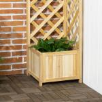 Floreira com Treliça de Madeira para Exterior, Elevada para Plantas Trepadeiras 40x40x145 cm Madeira