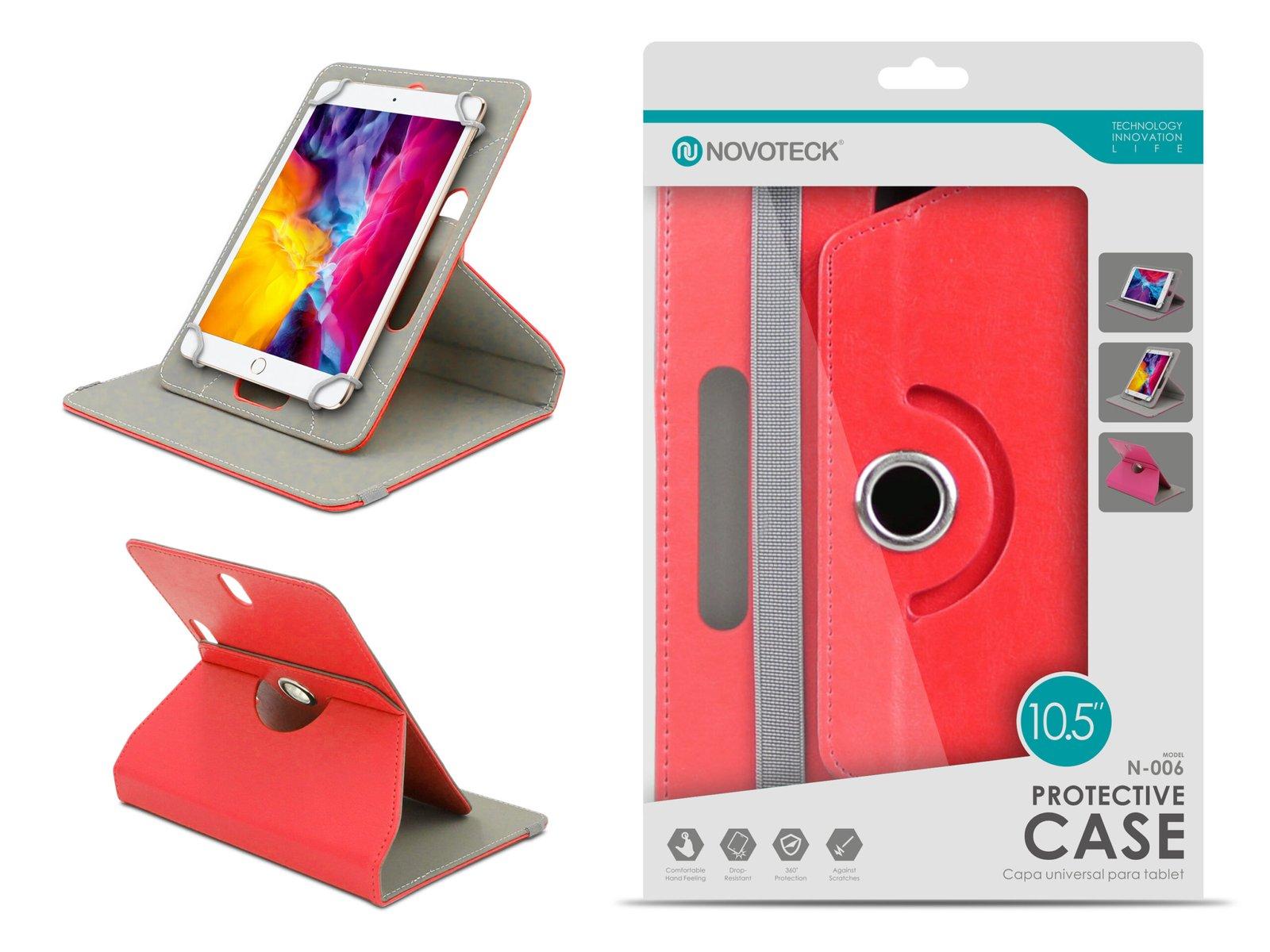 Capa Protetora Universal Vermelho para Tablet de 10.5'' - N-006- Confortável, Resistente a Quedas e com Suporte Ajustável