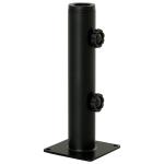 Suporte Chapéu de Sol para Chão de Cimento com 2 Botões de Bloqueio e 4 Parafusos Base de Chapéu de Sol para Mastros de 34/38/48mm 12x12x30cm Preto