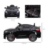 Carro Elétrico Infantil Mercedes AMG 12V com Controle Remoto Música Luzes Abertura da Porta Passeio para Crianças 3 - 5 Anos Preto 115x70x55 cm