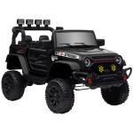 Carro Elétrico para Crianças com Bateria de 12V Controlo Remoto Faróis LED Buzina e Música 100x63x65 cm Preto