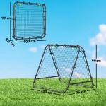 Rede de Rebote Dobrável para Treino Desportivo Ajustável em 5 Níveis de Ângulo com Tubo de Aço 100x95x90 cm Preto