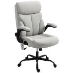 Cadeira de Escritório com Massagem Aquecimento Apoios de Braços Rebatíveis e Controlo Remoto 66x67x113 - 121 cm Cinzento